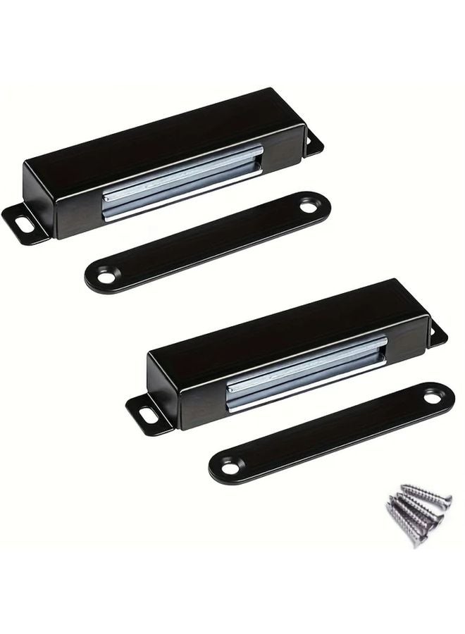 2 Pcs Black Door Magnet Catch 90lb High Magnetic Stainless Steel Cabinet Latch - Image 1