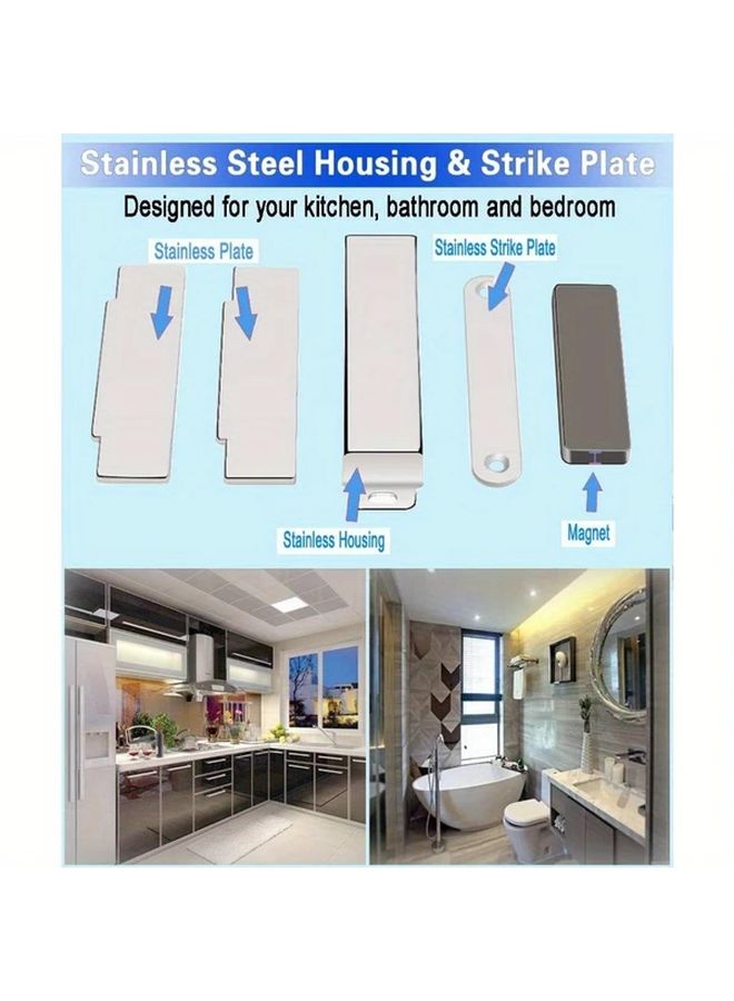 2 Pcs Black Door Magnet Catch 90lb High Magnetic Stainless Steel Cabinet Latch - Image 4