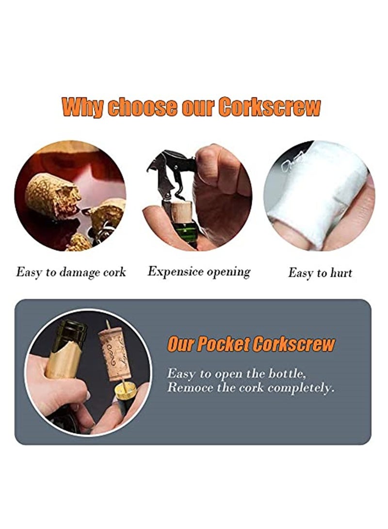 SYOSI Mini Bottle Opener Travel Portable Pocket Air Pressure Pump Bottle Opener Assemblable Design Corkscrew 7S Quick Bottle Opening For Home Restaurant Party (Golden)  - Image 3