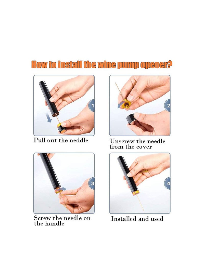 SYOSI Mini Bottle Opener Travel Portable Pocket Air Pressure Pump Bottle Opener Assemblable Design Corkscrew 7S Quick Bottle Opening For Home Restaurant Party (Golden)  - Image 4