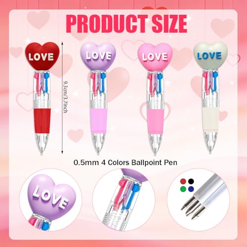 BAISDY 24pcs Valentines Pens, Fun Pens Multicolor Ballpoint Pens with Gift Cards, Valentines Day Gifts for School Party Classroom - Image 3