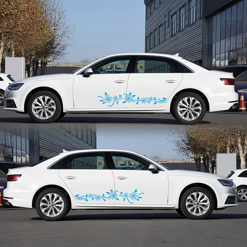 2pcs DIY Flower Graphics Sticker Car Decal Car Side Body Graphics Stickers - Image 1