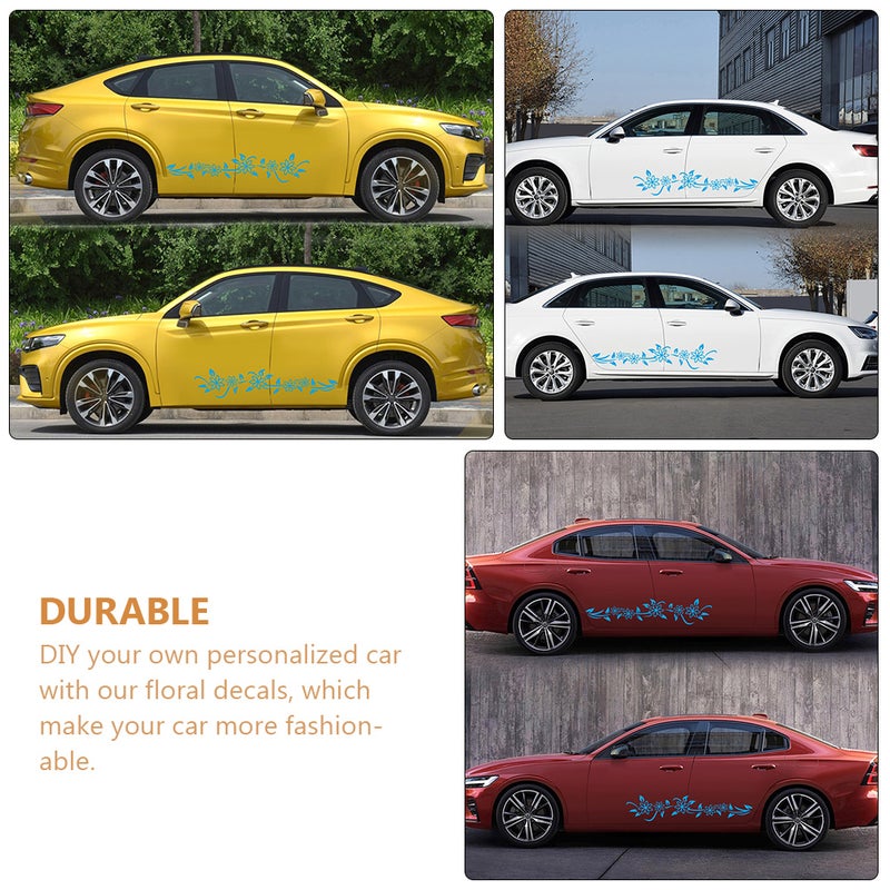 2pcs DIY Flower Graphics Sticker Car Decal Car Side Body Graphics Stickers - Image 4