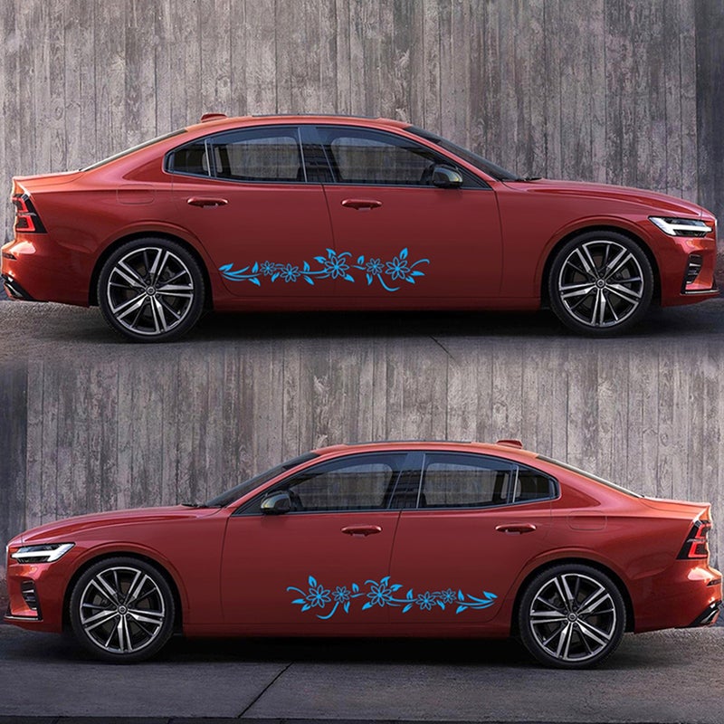 2pcs DIY Flower Graphics Sticker Car Decal Car Side Body Graphics Stickers - Image 2