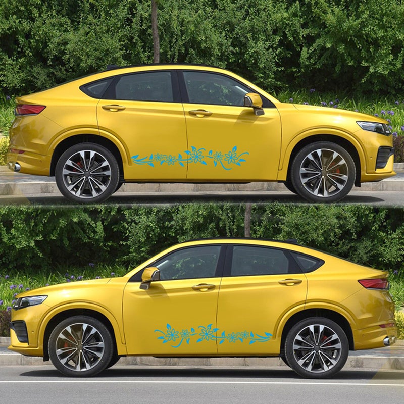 2pcs DIY Flower Graphics Sticker Car Decal Car Side Body Graphics Stickers - Image 5