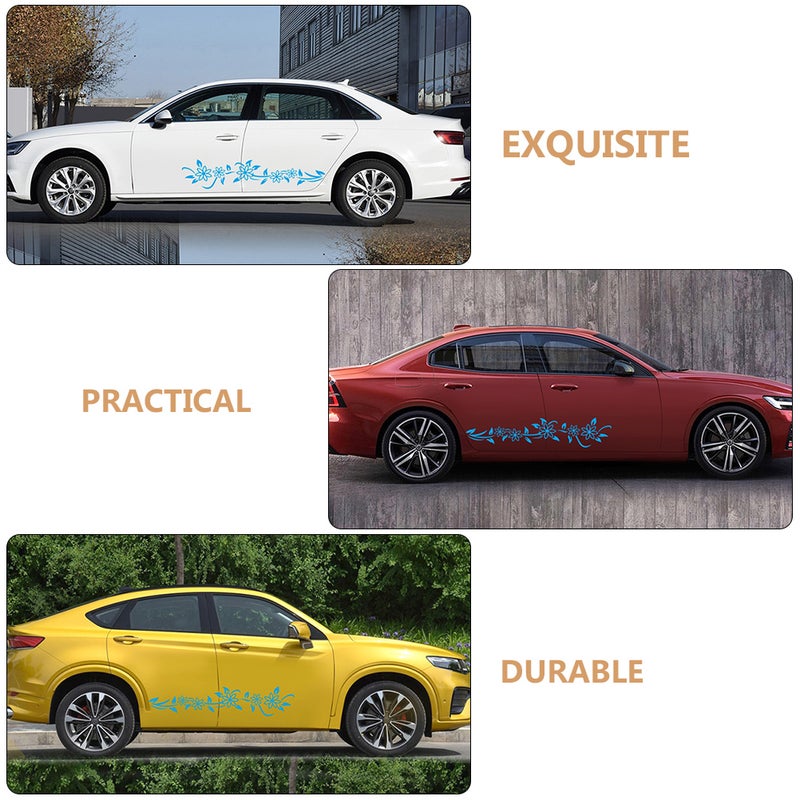 2pcs DIY Flower Graphics Sticker Car Decal Car Side Body Graphics Stickers - Image 3