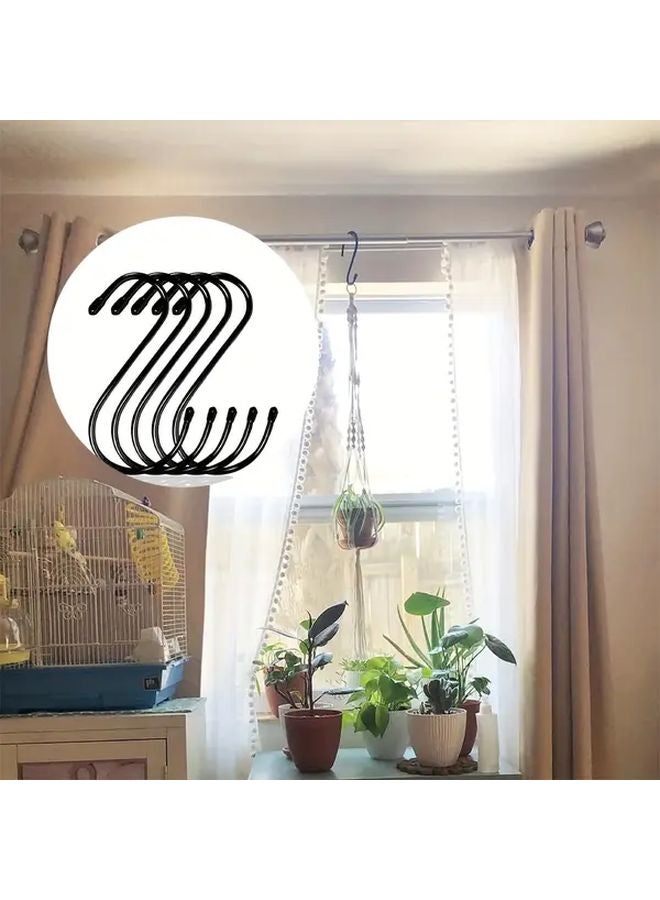 10Pcs Black 6 Inch S Hooks Heavy Duty Vinyl Coated Rustproof Utility Hooks For Garage Home - Image 3