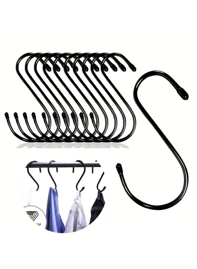 10Pcs Black 6 Inch S Hooks Heavy Duty Vinyl Coated Rustproof Utility Hooks For Garage Home - Image 2