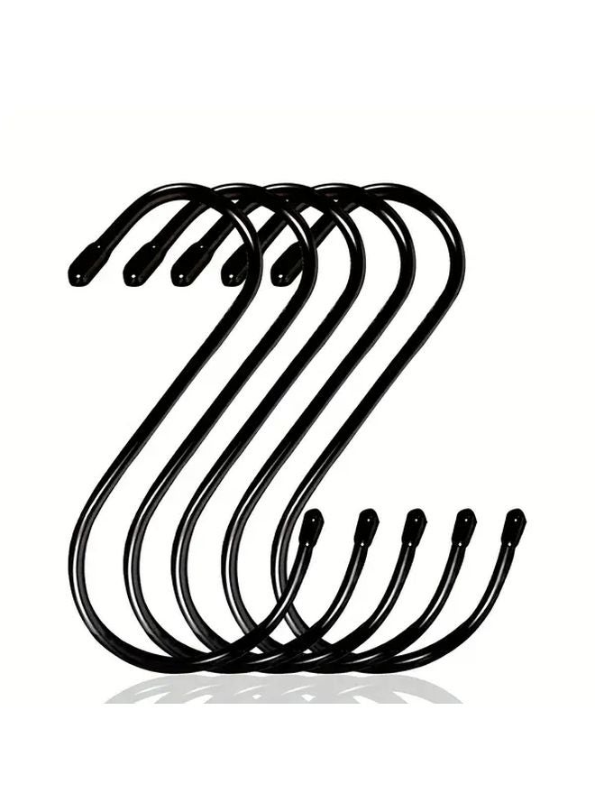 10Pcs Black 6 Inch S Hooks Heavy Duty Vinyl Coated Rustproof Utility Hooks For Garage Home - Image 5