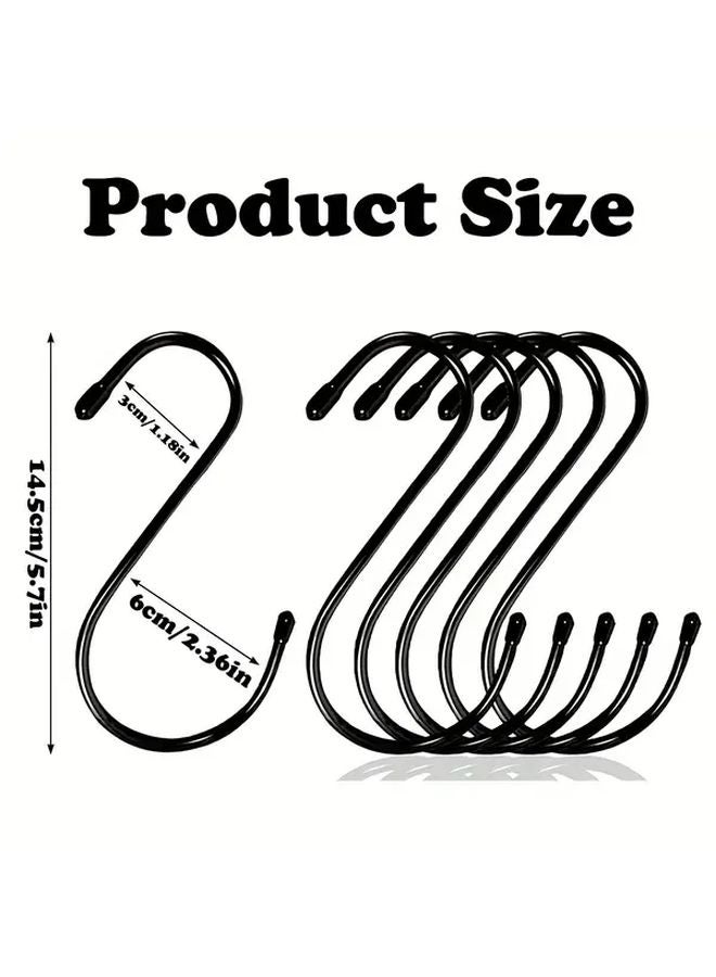 10Pcs Black 6 Inch S Hooks Heavy Duty Vinyl Coated Rustproof Utility Hooks For Garage Home - Image 4