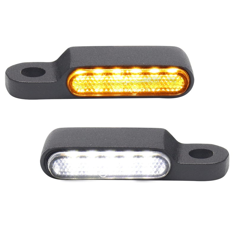 MotoParAcc Mini Handlebar Sequential LED Turn Signals 12V Front Motorcycle Running Lights for Harley Sportster Dyna Road King Softail Honda CBR Yamaha Victory - Image 2