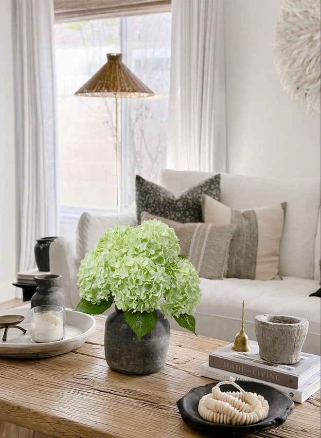 DuHouse 3Pcs Large Hydrangea Artificial Flowers,20 inch Latex Real Touch Hydrangeas Lifelike Hydrangea Flower for Home Wedding Bouquets Centerpieces Party Living Room Decoration(Light Green) - Image 4