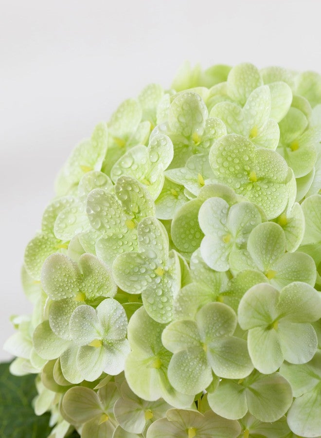 DuHouse 3Pcs Large Hydrangea Artificial Flowers,20 inch Latex Real Touch Hydrangeas Lifelike Hydrangea Flower for Home Wedding Bouquets Centerpieces Party Living Room Decoration(Light Green) - Image 2