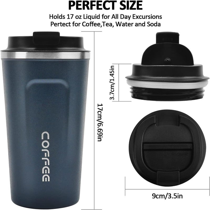 RNGODO Coffee Mug 17oz - Insulated Travel Mug Spill Proof with Leakproof Lid Vacuum Stainless Steel Travel Coffee Mug Water Tumbler to GO, Reusable Coffee Cup for Men and Women for Hot & Cold Drinks - Image 2