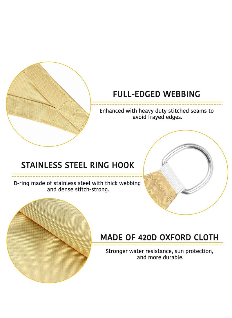 SYOSI Sun Shade Sail, Waterproof Outdoor Rectangle Shade Canopy UV Block Awning, Sunrays Block Awning for Patio, Carport, Backyard, Garden and More  - Image 3