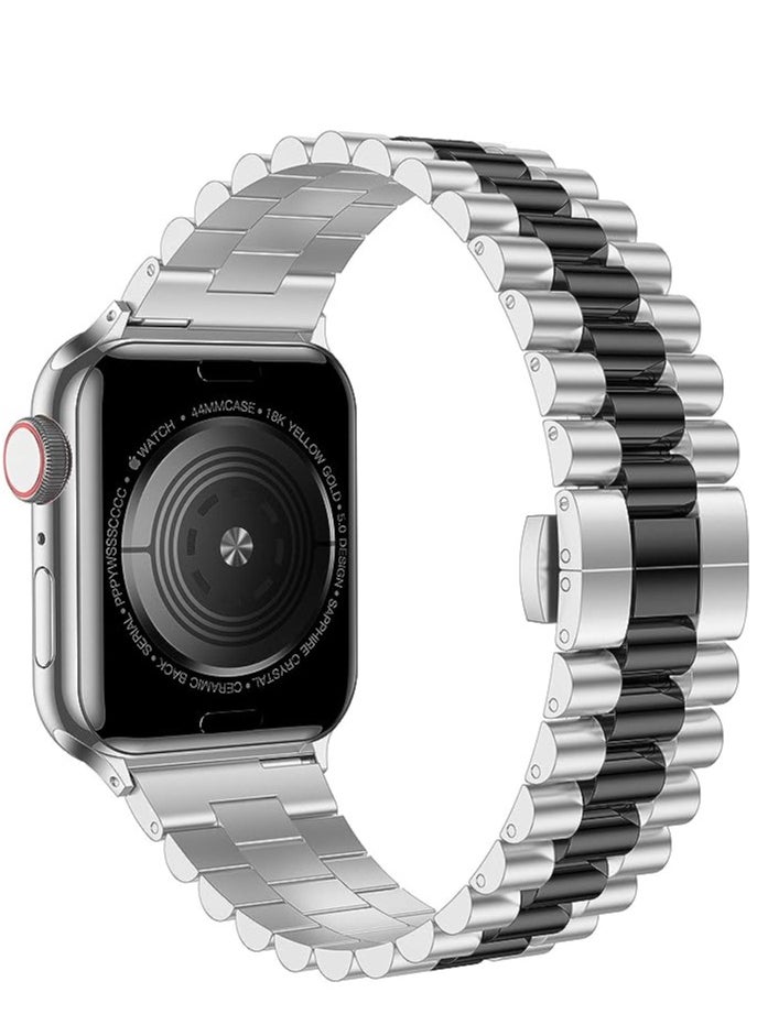 ELTRAZONE - Replacement Band Compatible with Apple Watch 45mm Stainless Steel Solid Strap Metal Bracelet for Apple Watch Series 7/ - Image 1