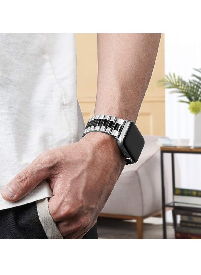 ELTRAZONE - Replacement Band Compatible with Apple Watch 45mm Stainless Steel Solid Strap Metal Bracelet for Apple Watch Series 7/ - Image 1