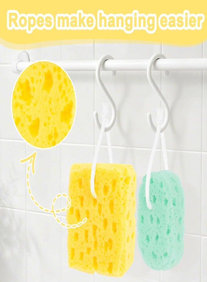 RAINFLOW 5Pcs Bath Sponge - Sponge Loofah Body Scrubber Bath Sponges for Shower Soft Exfoliating Shower Pouf Body Sponges for Women, Men, Teenager Large Size Rich Lather 3 Colors - Image 4