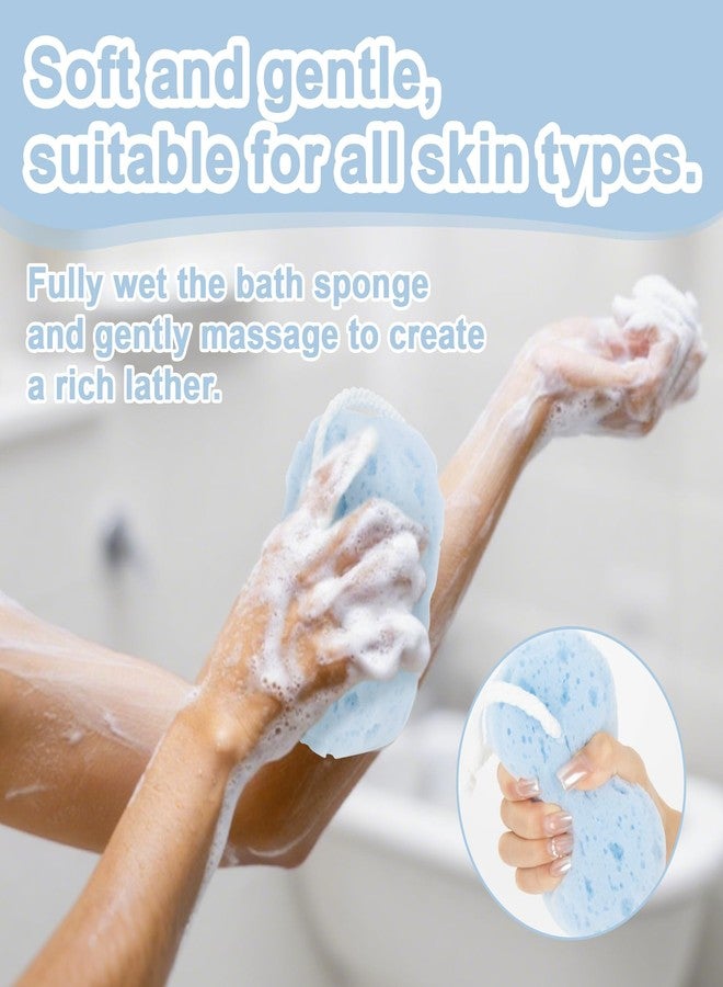 RAINFLOW 5Pcs Bath Sponge - Sponge Loofah Body Scrubber Bath Sponges for Shower Soft Exfoliating Shower Pouf Body Sponges for Women, Men, Teenager Large Size Rich Lather 3 Colors - Image 3