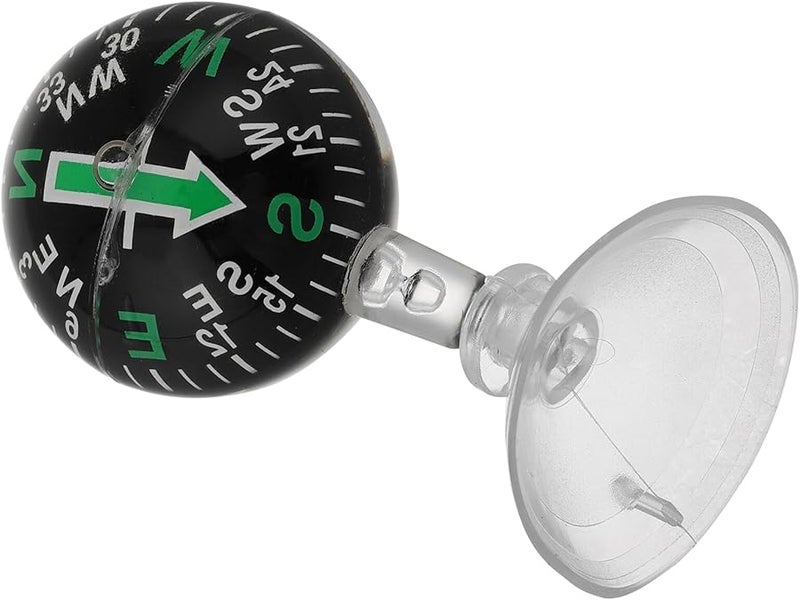 Black Plastic Car Dashboard Compass With Suction Cup For Navigation Direction - Image 1