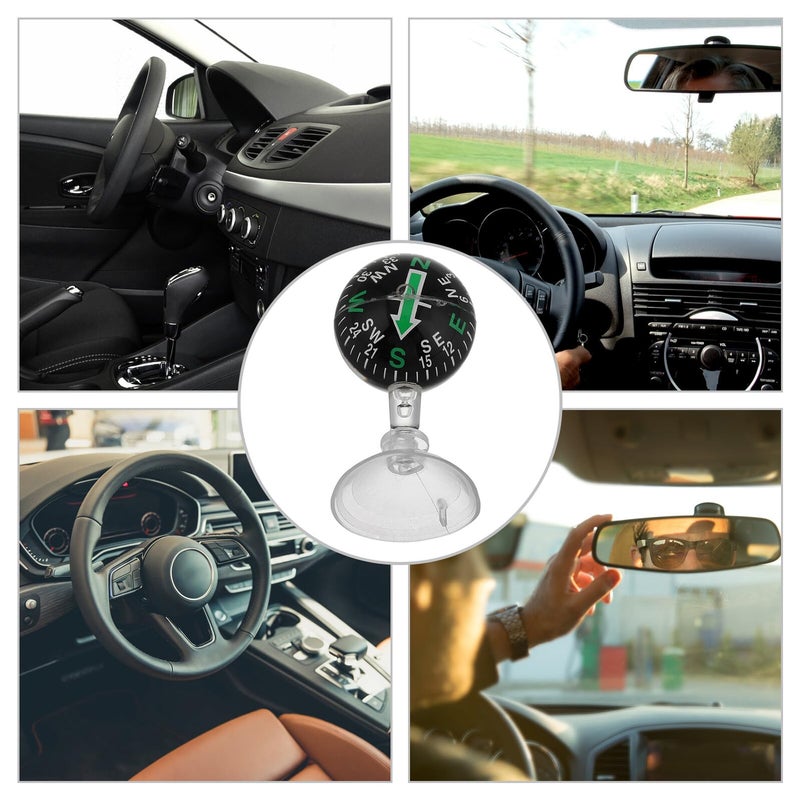 Black Plastic Car Dashboard Compass With Suction Cup For Navigation Direction - Image 4