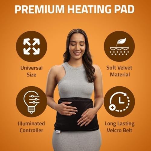 MEDTECH Orthopaedic Electric Heating Pad | Heat Belt with Temperature Controller | Pain Relief Heating Belt for Lower Back, Knee, Shoulder, Cramps, & Neck | Heat Pad Back Pain Relief | Regular,Black - Image 5
