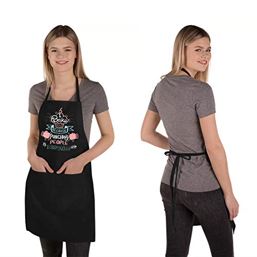 Saukore Funny Baking Aprons for Women Men, Cute Baking Gifts for Bakers, Kitchen Cooking Aprons with 2 Pockets - Birthday Housewarming Gifts for Wife Mom Sister Daughter Grandma - Image 5