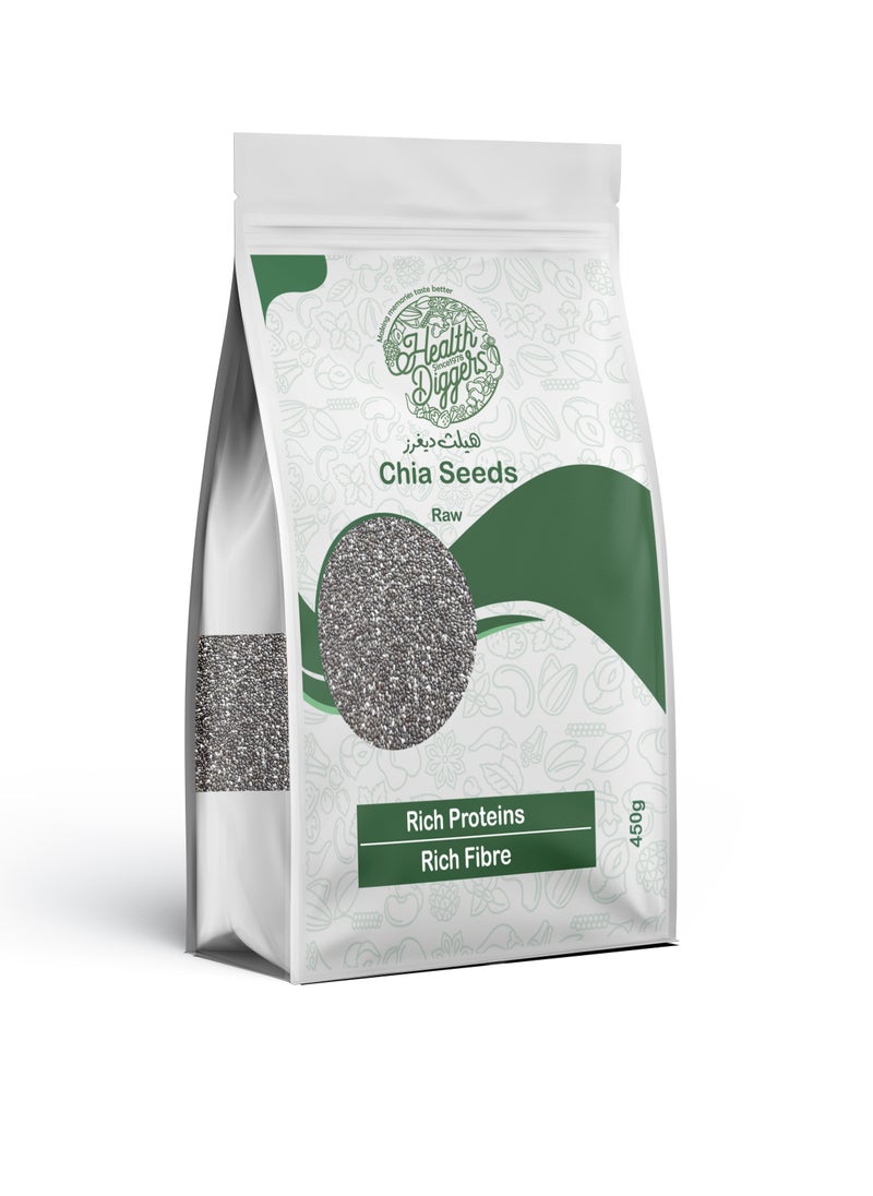 Health diggers Premium Quality Black Chia Seeds for Weight & Other Health Benefits 450 Grams