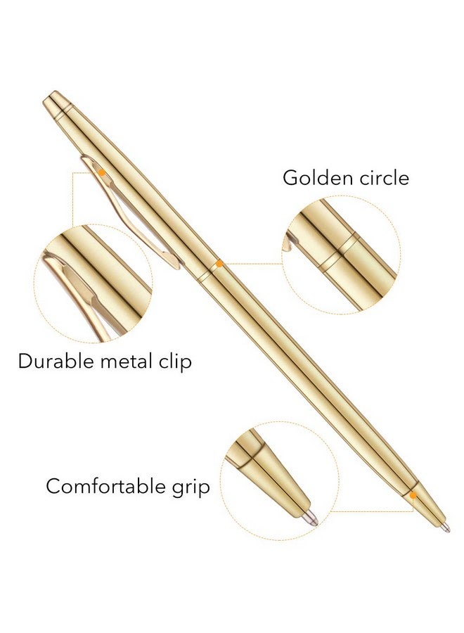 Unibene 6 Pack Slim Gold Ballpoint Pens Black Ink 1 Mm - Black Ink, Nice Gift For Business Office Students Teachers Wedding Christmas - Image 4
