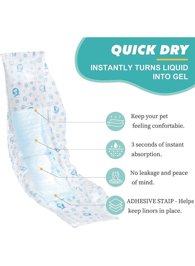 حفاضات كلاب قابلة للاستخدام مرة واحدة للذكور 10 قطع، لفائف كلاب ذكور قابلة للتعديل مع ملائمة مقاومة للتسرب، بطانات حفاضات جراء فائقة الامتصاص للكلاب الذكور، تحليل البول اللاإرادي والفعالية. - Image 4