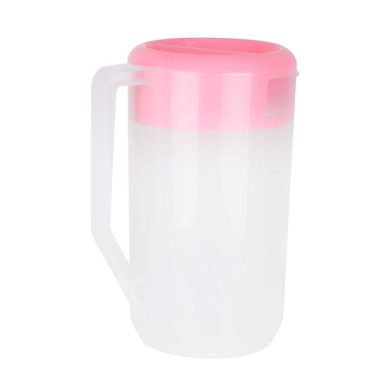 White Plastic Water Pitcher 2400ml With Lid And Scale For Juice Tea Beverage Serving - Image 2