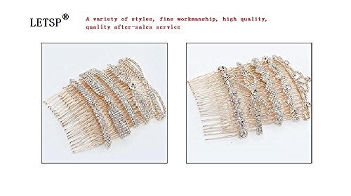 LETSP High-grade Alloy Diamond Tiara Comb Hair Accessories Hair Fork 2 pc (E) - Image 3