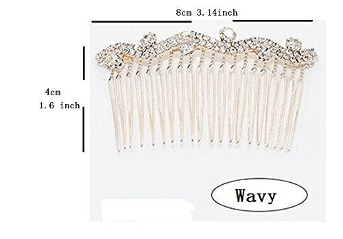 LETSP High-grade Alloy Diamond Tiara Comb Hair Accessories Hair Fork 2 pc (E) - Image 2
