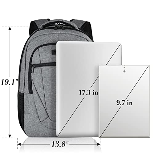 BIKROD Travel Laptop Backpack, Backpacks for School College Teens, Business Anti Theft Slim Sturdy Backpack for Woman and Men with USB Charging Port, Adult Computer Work Backpack for 17 IN Laptop, Grey - Image 5