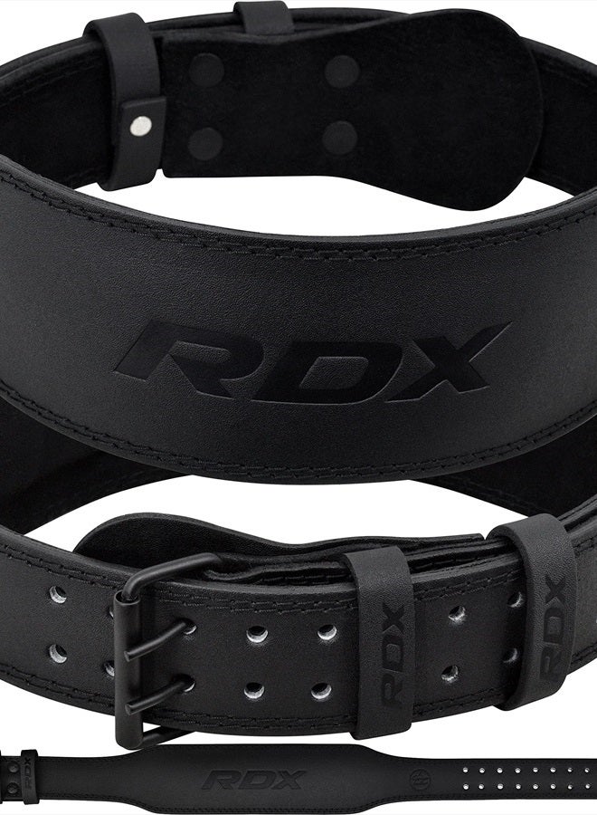 Rdx Weight Lifting Belt Gym Fitness, Cowhide Leather, 4” 6” Padded Lumbar Back Support, 10 Adjustable Holes, Weightlifting Powerlifting Bodybuilding Deadlift Squat Workout Strength Training, Men Women - Image 1