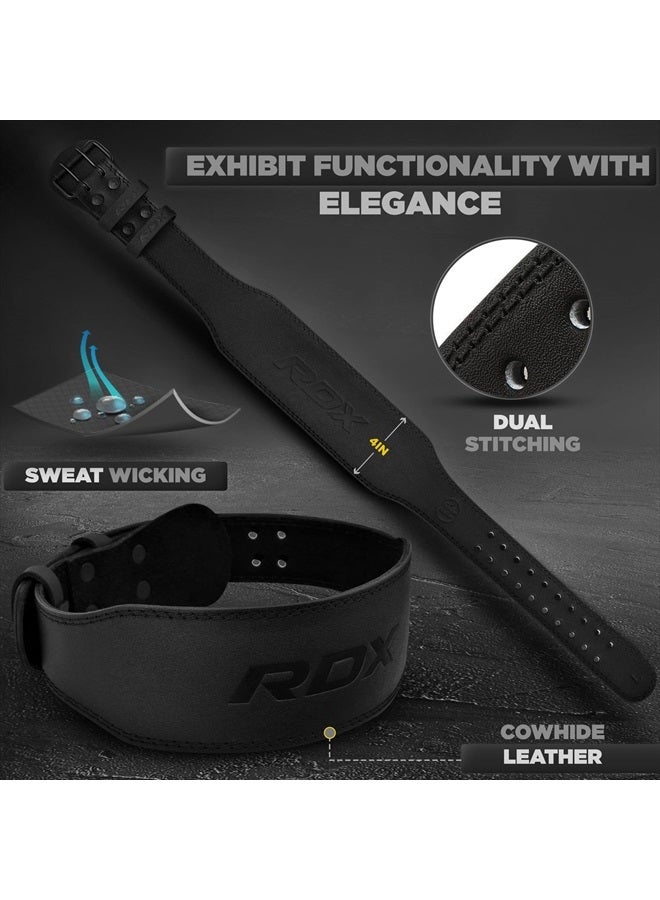 Rdx Weight Lifting Belt Gym Fitness, Cowhide Leather, 4” 6” Padded Lumbar Back Support, 10 Adjustable Holes, Weightlifting Powerlifting Bodybuilding Deadlift Squat Workout Strength Training, Men Women - Image 5