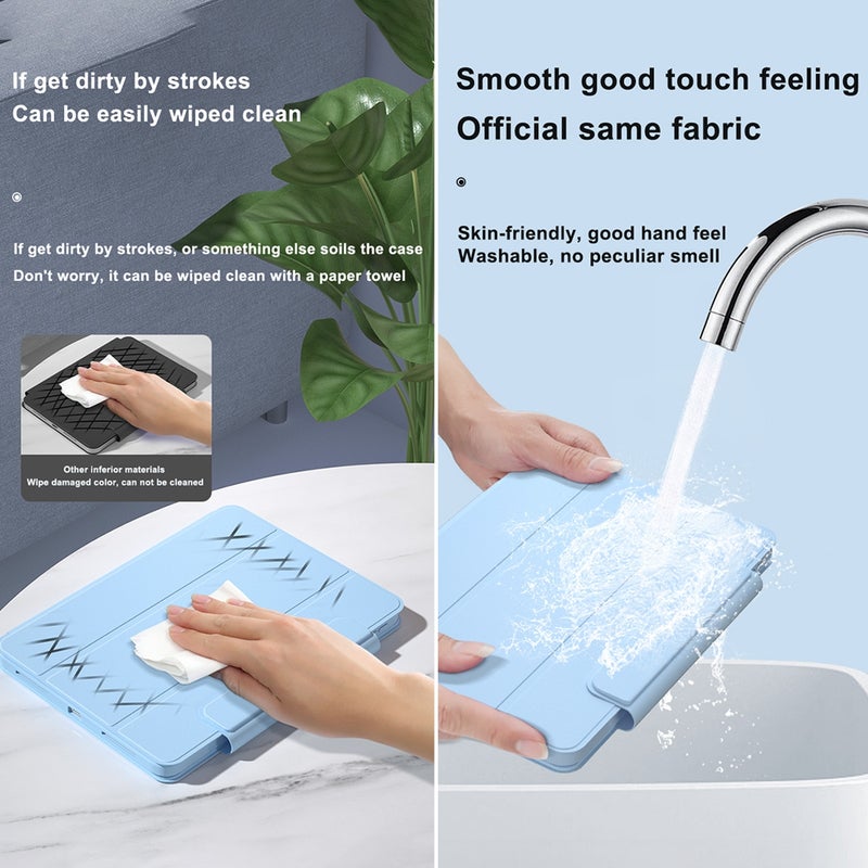 erorex Magnetic Rotating Clear Back Smart Tablet Case For Ipad Air 2022 / 2020 10.9(Light Purple) - Image 3