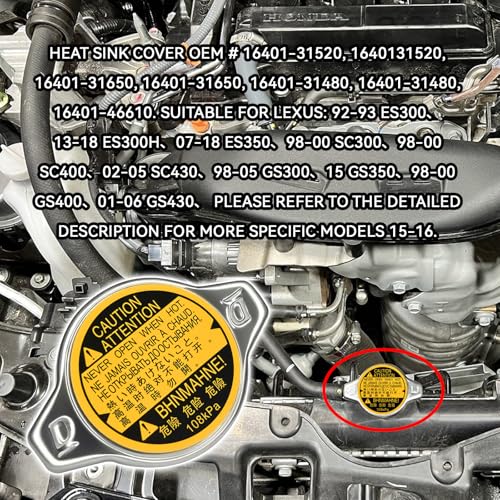 QQWD Car Radiator Cap, Radiator Cap Replacement OEM#16401-31520,1640131520, Radiator Cover Toyota Lexus - Camry, Highlander, Prius, Avalon, ES350, RX350, Tundra, Sienna, Yaris & More Models - Image 4