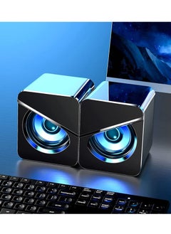 Y&D Computer Speakers Fashion Desktop Wired USB Powered Mini Speaker with Stereo Sound PC Multimedia Volume Control LED Light Subwoofer for Monitor Laptop Gaming Smartphones  - Image 1
