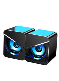 Y&D Computer Speakers Fashion Desktop Wired USB Powered Mini Speaker with Stereo Sound PC Multimedia Volume Control LED Light Subwoofer for Monitor Laptop Gaming Smartphones  - Image 4