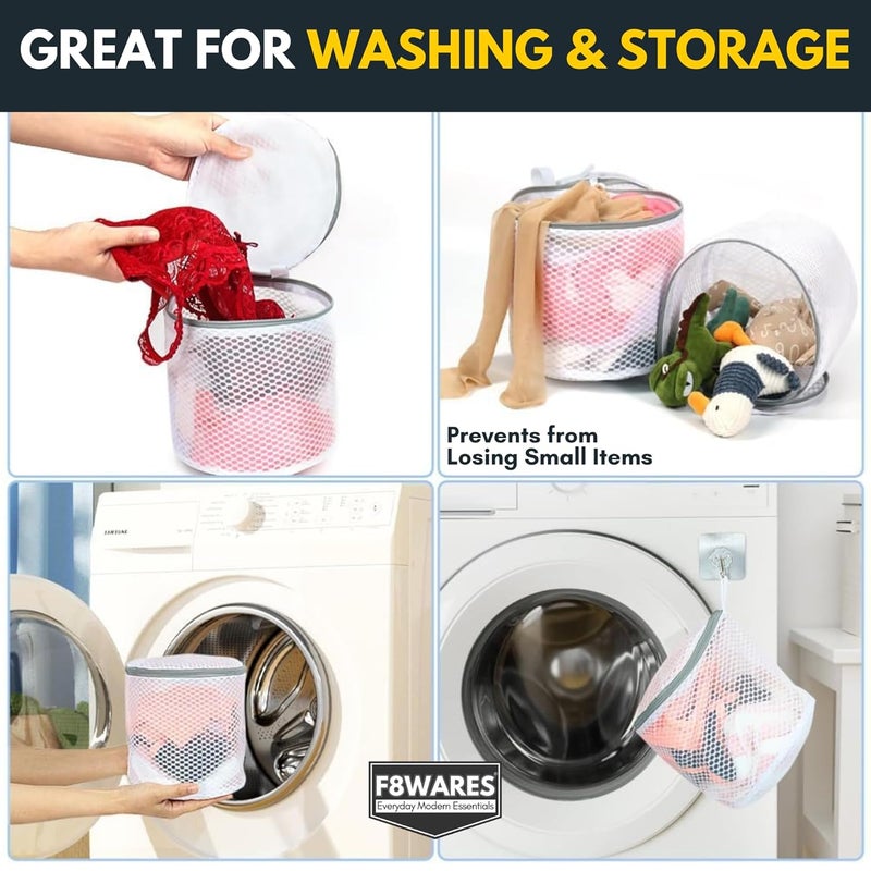F8WARES F8WARES Round Cylindrical Cloth Washing laundry bags for clothes Mesh Bra Washing Machine Bag Net Bag Pouch Mesh Laundry Bag Mesh Bags For Washing Machine for braundergarmentsinnerwearsocks - Image 5