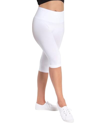 SlimMe Double Agent High Waist Shaping Capris - SlimMe by MeMoi - Versatile Leggings ,White,X-Large - Image 4