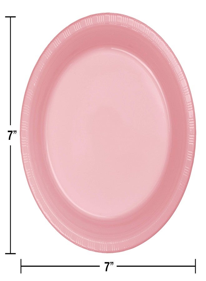 Creative Converting Touch of Color Plastic Lunch Plates Party Supplies, 7", Classic Pink, 20ct - Image 2