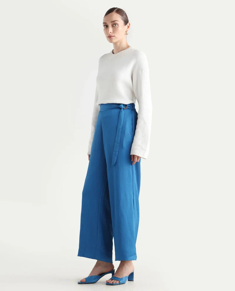 Rareism Women's Mid Rise Elasticated Trouser