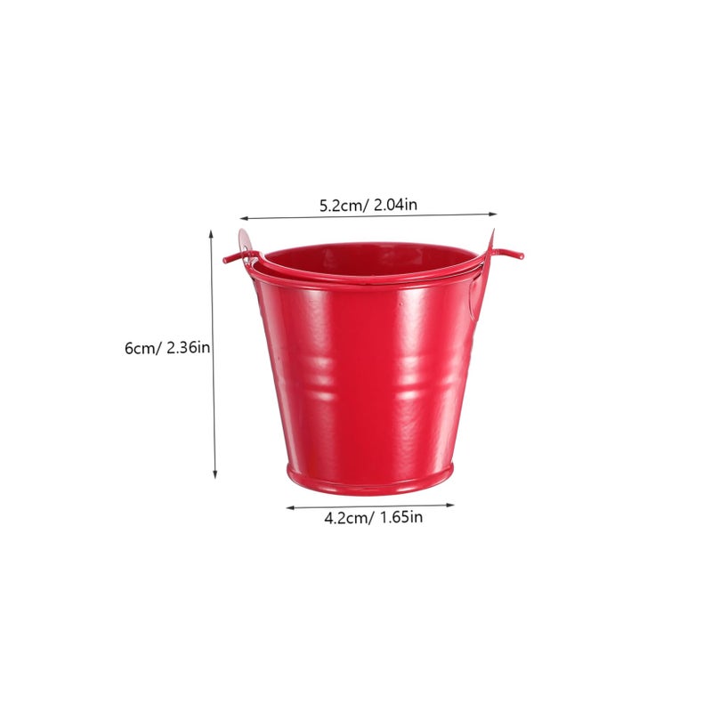 4Pcs Mini Colorful Metal Buckets Portable Snack Bowls For Parties Travel Popcorn - Image 3