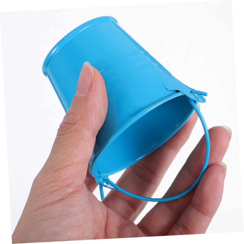 4Pcs Mini Colorful Metal Buckets Portable Snack Bowls For Parties Travel Popcorn - Image 4