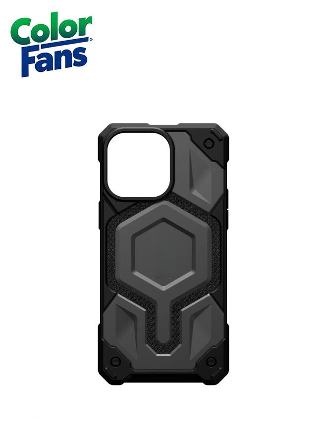 Color Fans - Apple iPhone 14 Pro Max Case, Monarch Pro Kevlar Built-in Magnet Compatible with Magnet Charging Premium Rugged Dropproof Protective Cover - Silver - Image 1