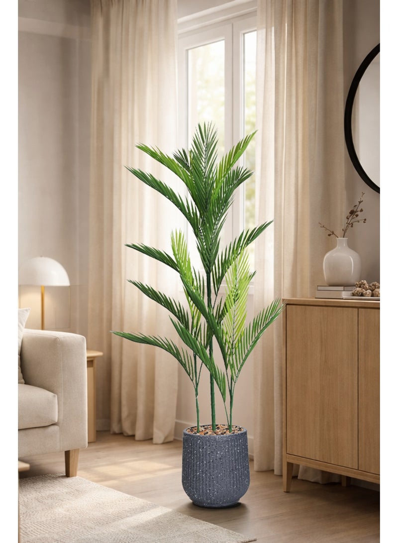 تالا شجرة أريكا صناعية بارتفاع 120 سم – أوراق خضراء بتصميم طبيعي واقعي مع أصيص أنيق مثالية لتزيين المنازل والمكاتب - Image 4