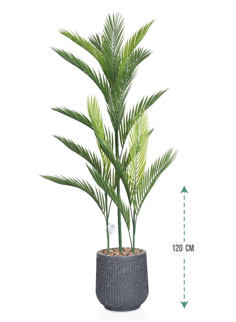 تالا شجرة أريكا صناعية بارتفاع 120 سم – أوراق خضراء بتصميم طبيعي واقعي مع أصيص أنيق مثالية لتزيين المنازل والمكاتب - Image 1