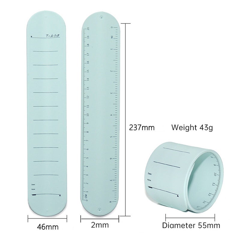 Wearable Notepad Silicone Memo Wrist Band Reminder Bracelet Waterproof to Do List Stap and Ruler   Erasable with Oil-based Pen Gift for Nurse Vet Techs Healthcare Learning Records Plans - Image 2